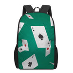 Falling Poker Cards Print 17 Inch Backpack