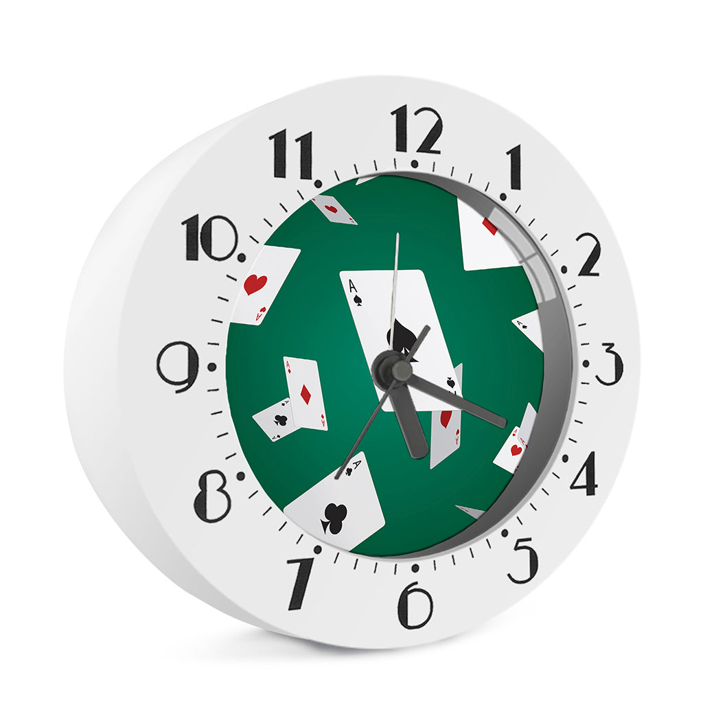 Falling Poker Cards Print Alarm Clock