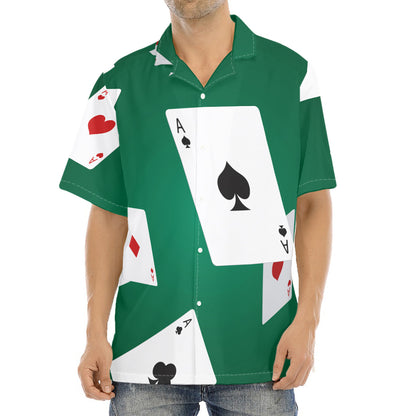 Falling Poker Cards Print Aloha Shirt