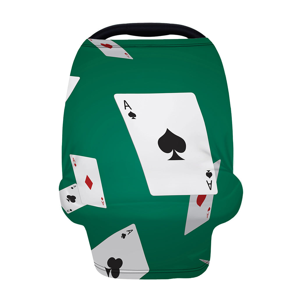 Falling Poker Cards Print Baby Seat Cover
