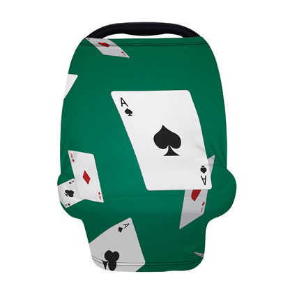 Falling Poker Cards Print Baby Seat Cover