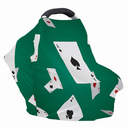 Falling Poker Cards Print Baby Seat Cover
