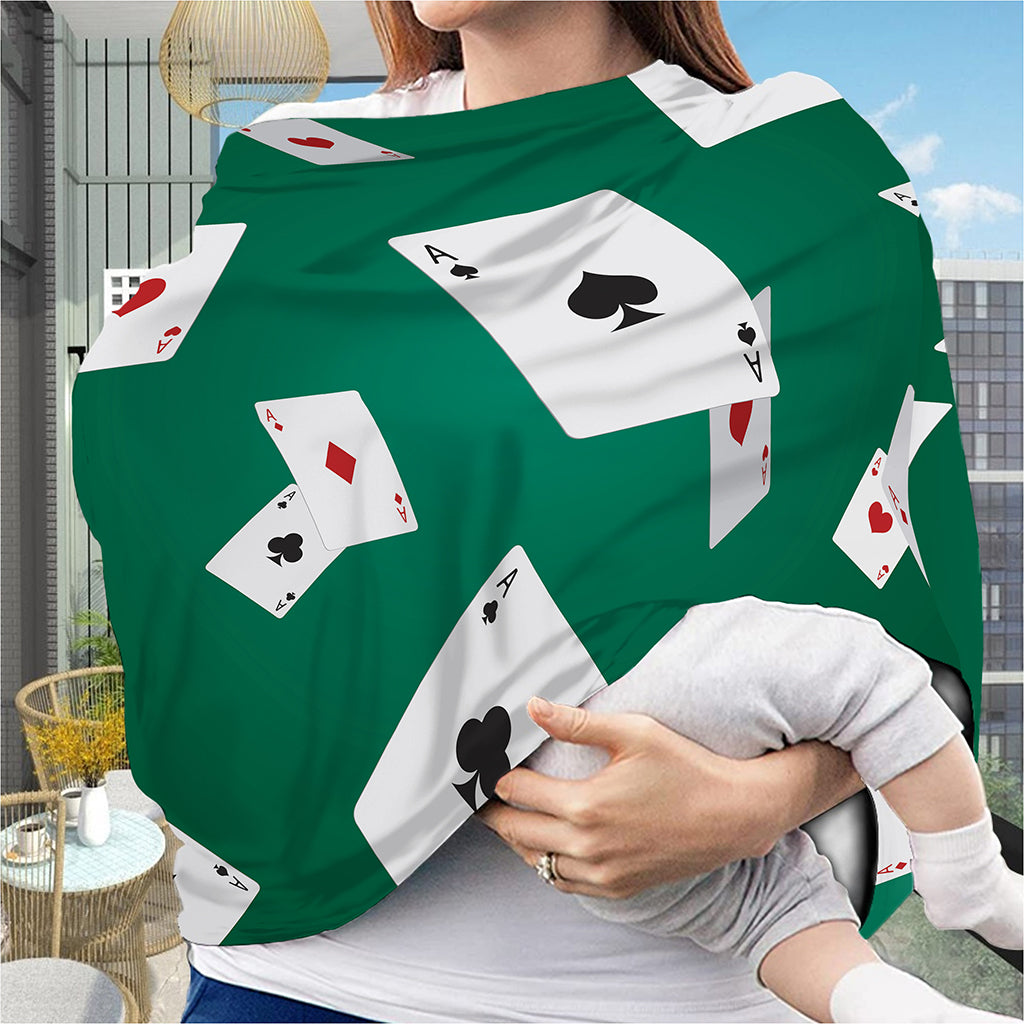 Falling Poker Cards Print Baby Seat Cover