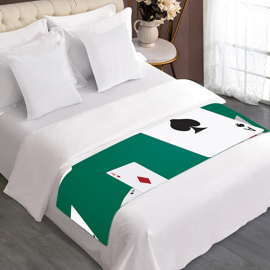 Falling Poker Cards Print Bed Runner