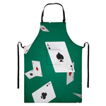Falling Poker Cards Print Bib Apron With Pocket