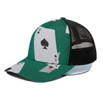 Falling Poker Cards Print Black Mesh Trucker Cap