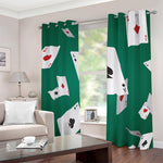 Falling Poker Cards Print Blackout Grommet Curtains