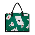 Falling Poker Cards Print Canvas Tote Bag