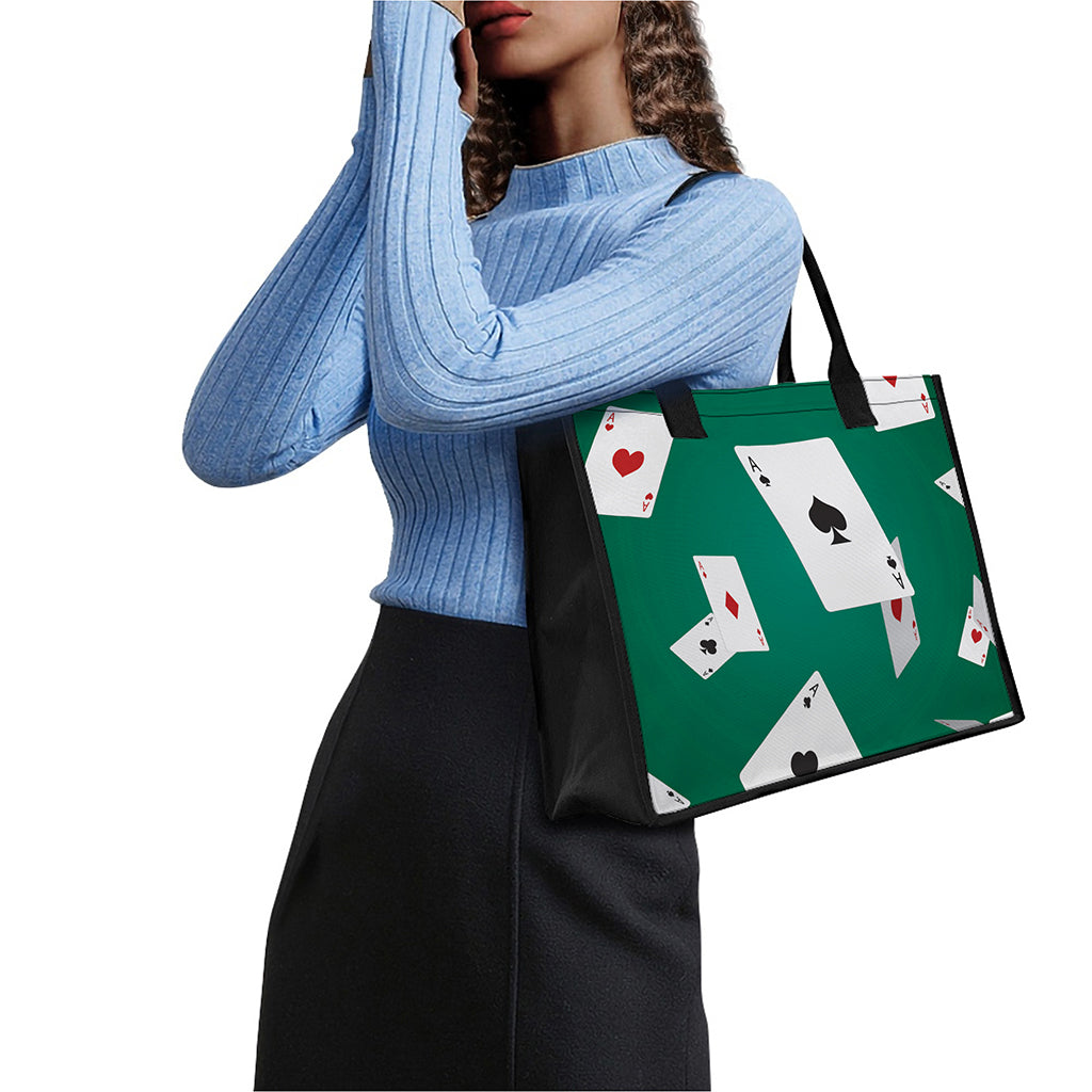 Falling Poker Cards Print Canvas Tote Bag