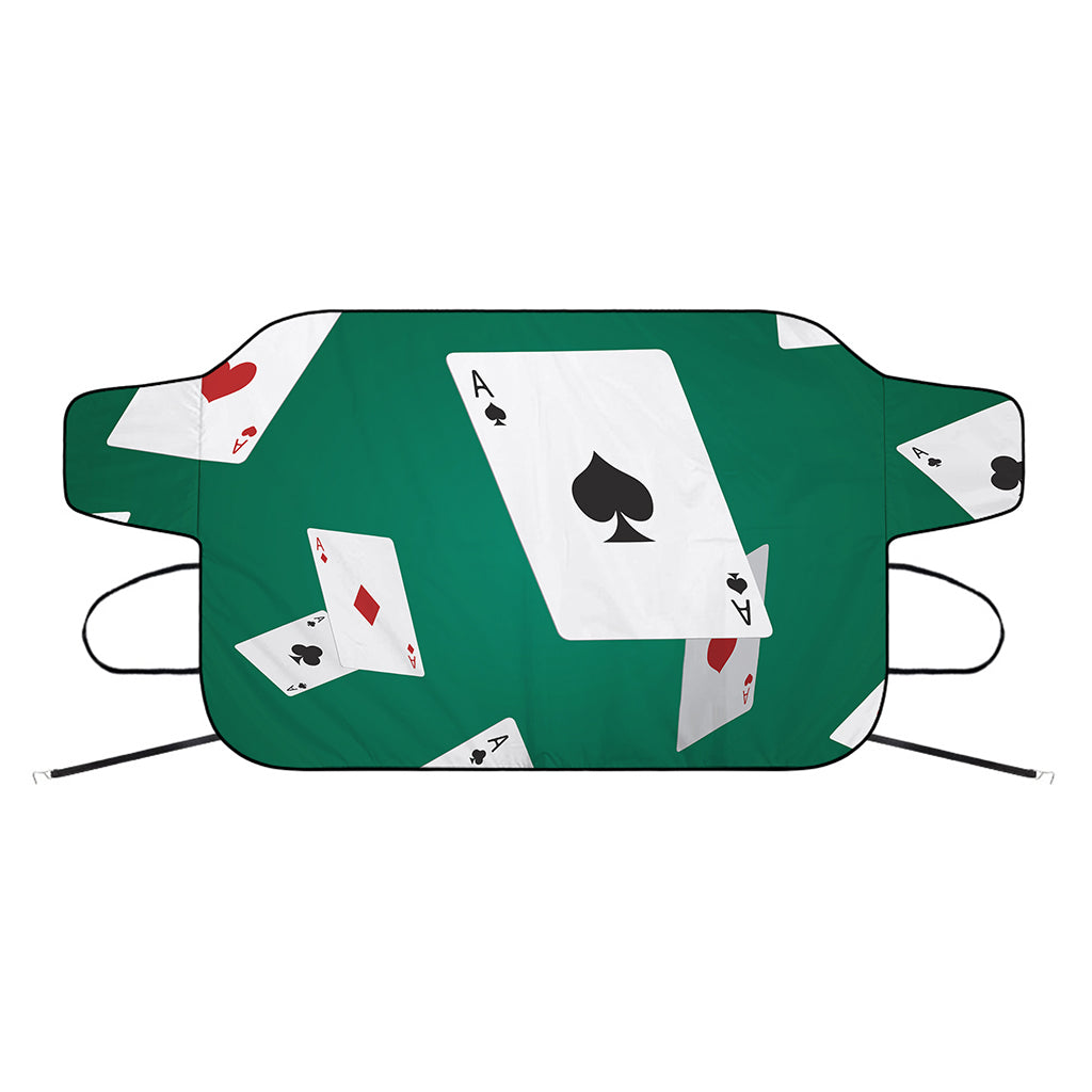 Falling Poker Cards Print Car Windshield Snow Cover