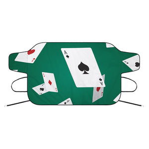 Falling Poker Cards Print Car Windshield Snow Cover