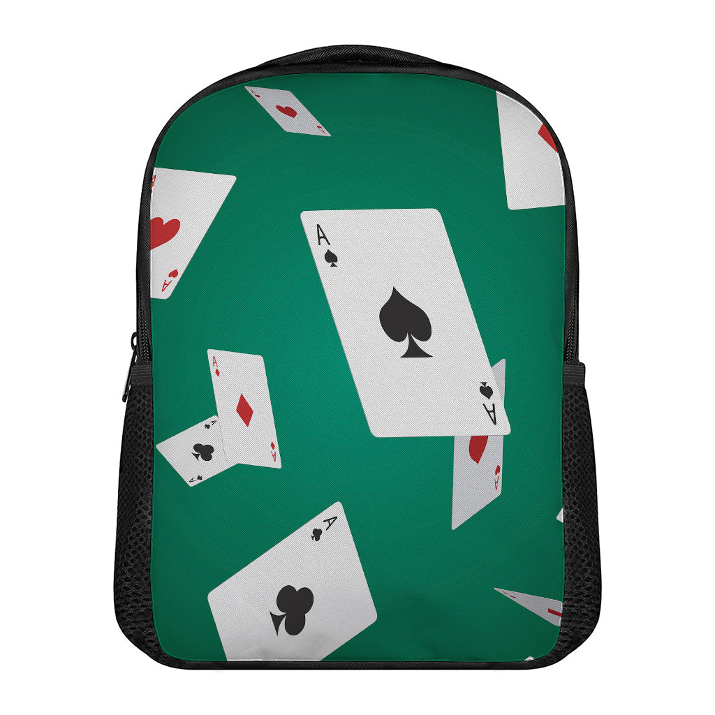 Falling Poker Cards Print Casual Backpack