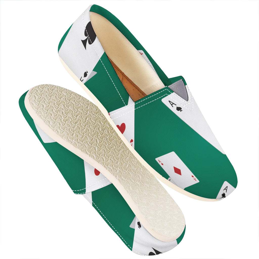 Falling Poker Cards Print Casual Shoes