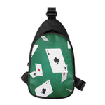Falling Poker Cards Print Chest Bag
