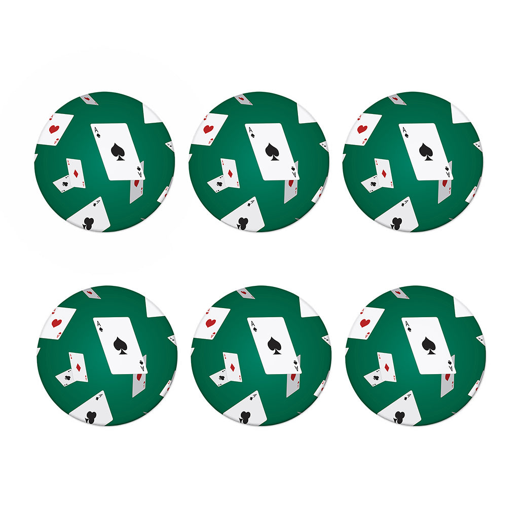 Falling Poker Cards Print Coaster Set