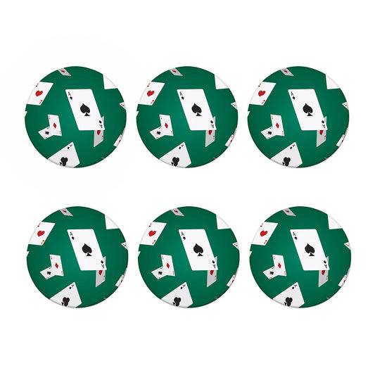 Falling Poker Cards Print Coaster Set