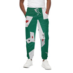 Falling Poker Cards Print Cotton Pants