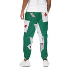 Falling Poker Cards Print Cotton Pants