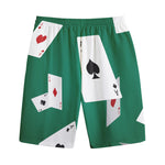 Falling Poker Cards Print Cotton Shorts