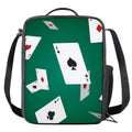 Falling Poker Cards Print Crossbody Lunch Bag
