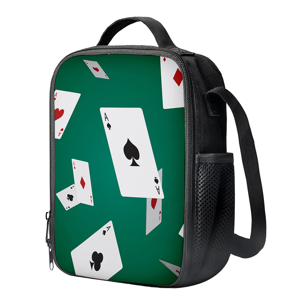 Falling Poker Cards Print Crossbody Lunch Bag