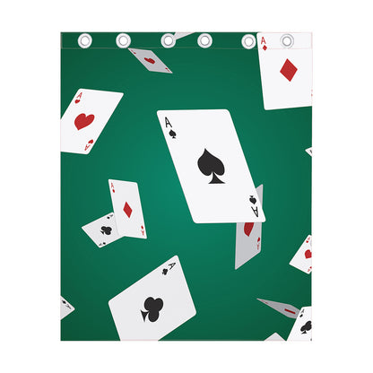Falling Poker Cards Print Curtain