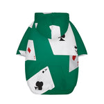 Falling Poker Cards Print Dog Zip Up Hoodie