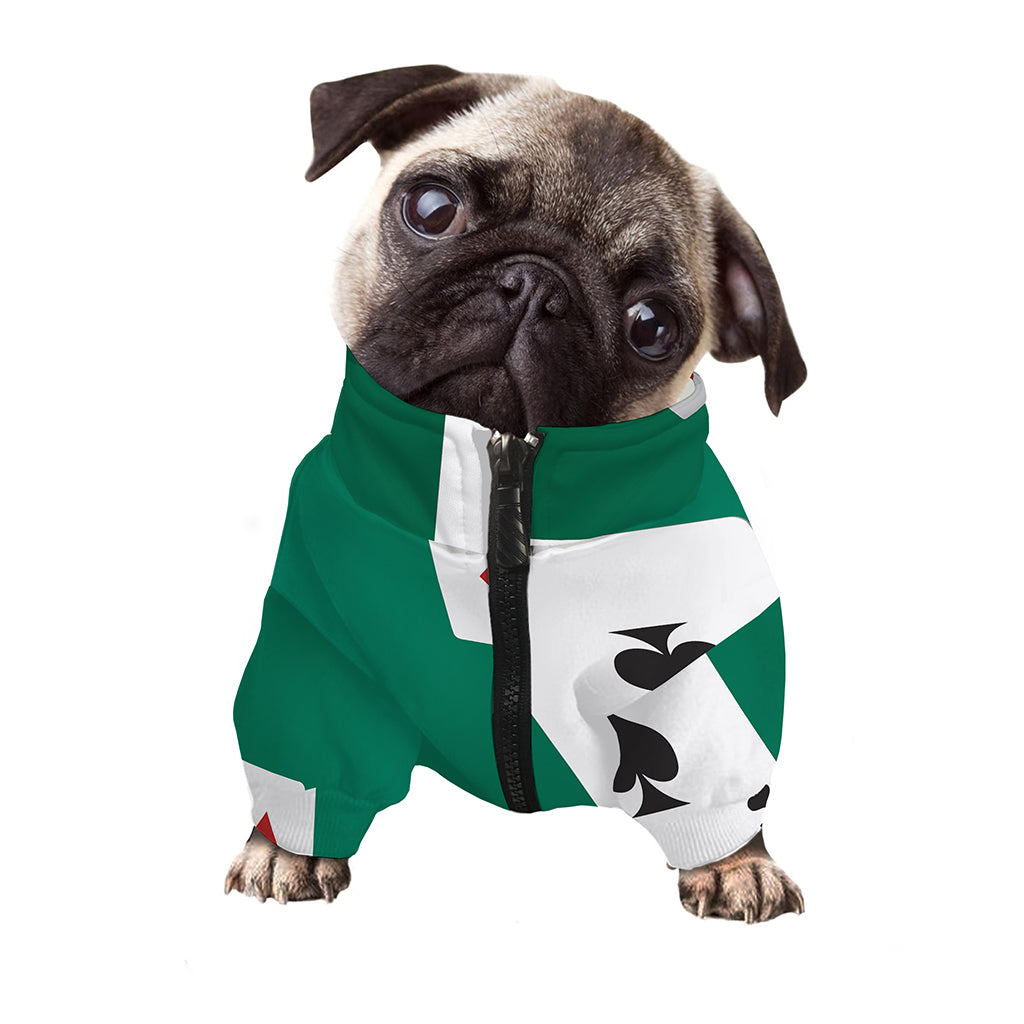 Falling Poker Cards Print Dog Zip Up Jacket