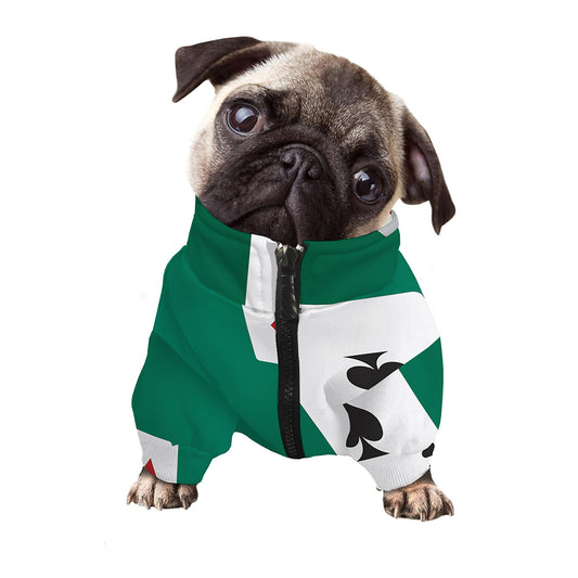 Falling Poker Cards Print Dog Zip Up Jacket
