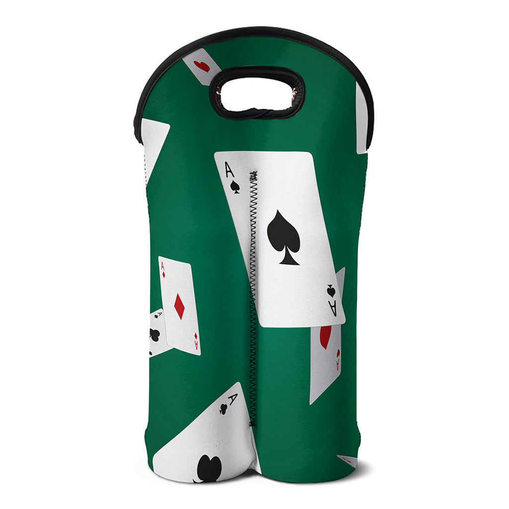 Falling Poker Cards Print Double Neoprene Wine Tote