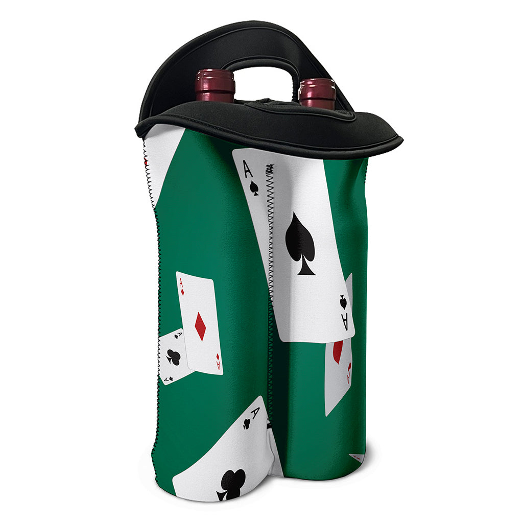 Falling Poker Cards Print Double Neoprene Wine Tote