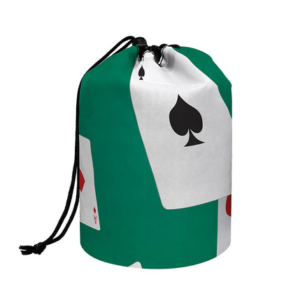 Falling Poker Cards Print Drawstring Makeup Bag