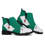 Falling Poker Cards Print Flat Ankle Boots