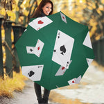 Falling Poker Cards Print Foldable Umbrella