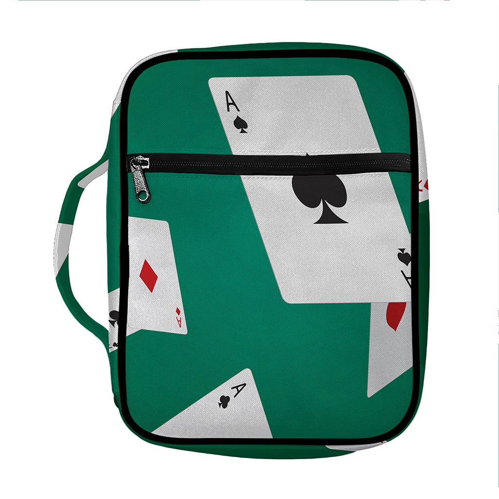 Falling Poker Cards Print Front Pocket Bible Bag