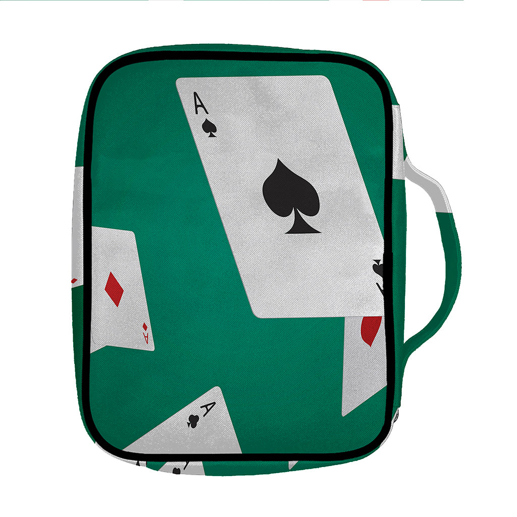 Falling Poker Cards Print Front Pocket Bible Bag