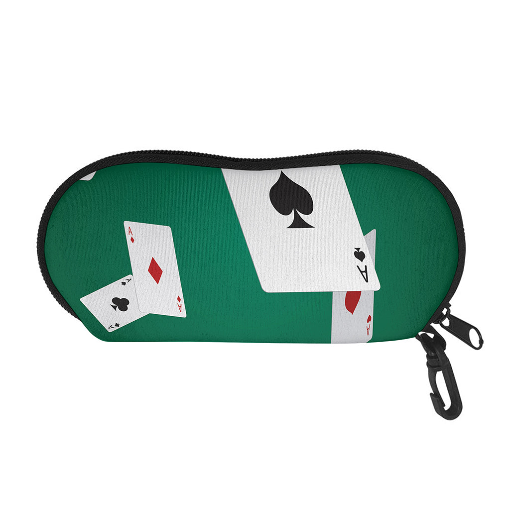 Falling Poker Cards Print Glasses Case