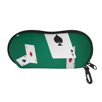 Falling Poker Cards Print Glasses Case