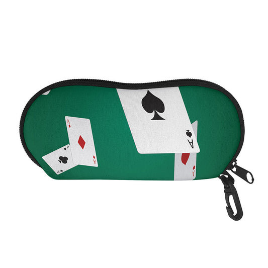 Falling Poker Cards Print Glasses Case