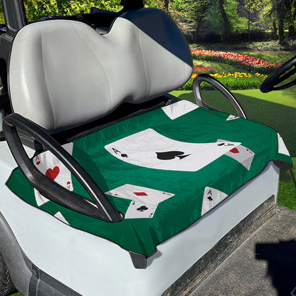 Falling Poker Cards Print Golf Cart Seat Cover