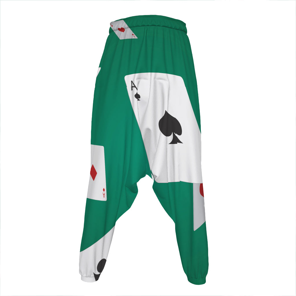 Falling Poker Cards Print Hammer Pants