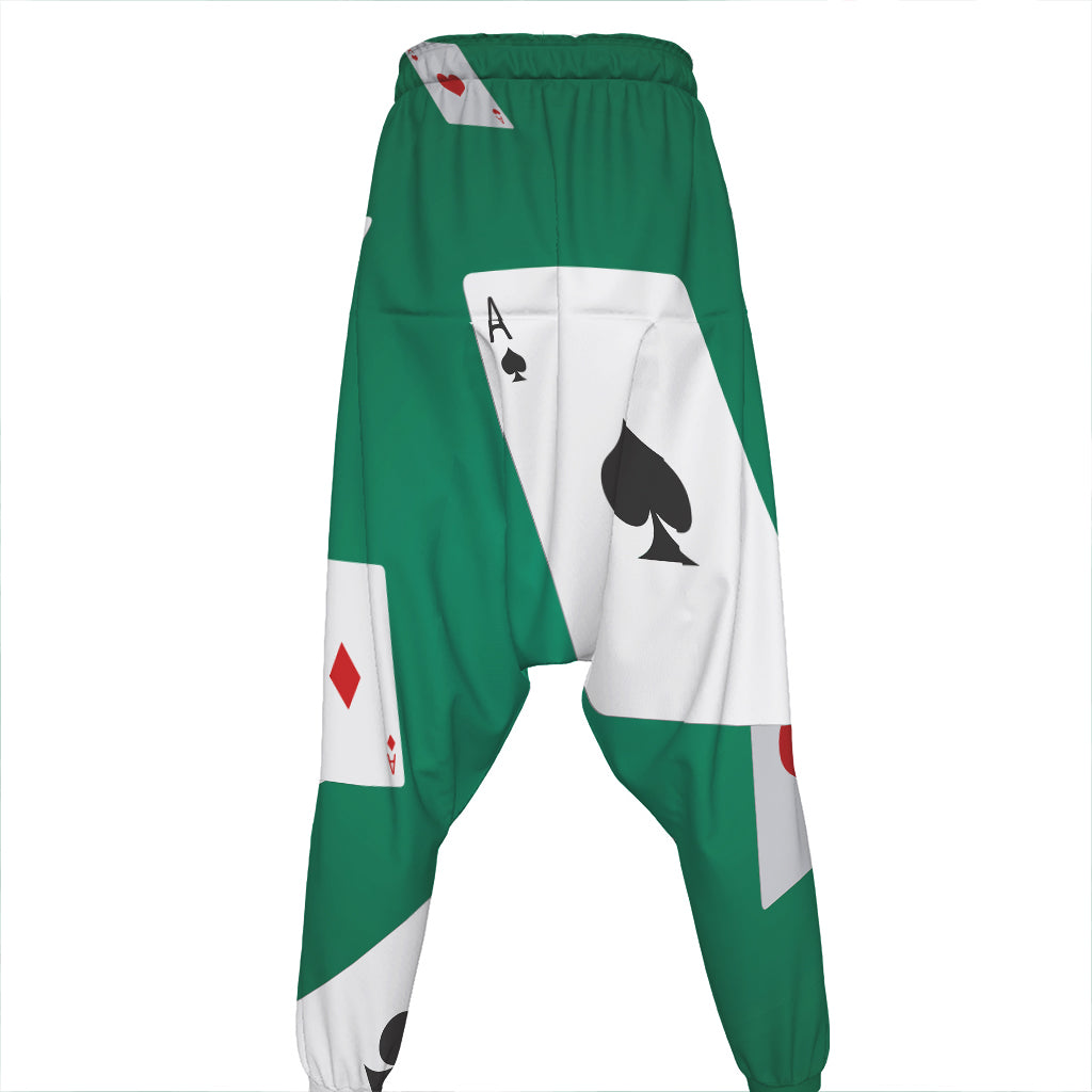 Falling Poker Cards Print Hammer Pants