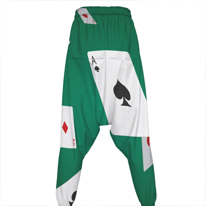 Falling Poker Cards Print Hammer Pants