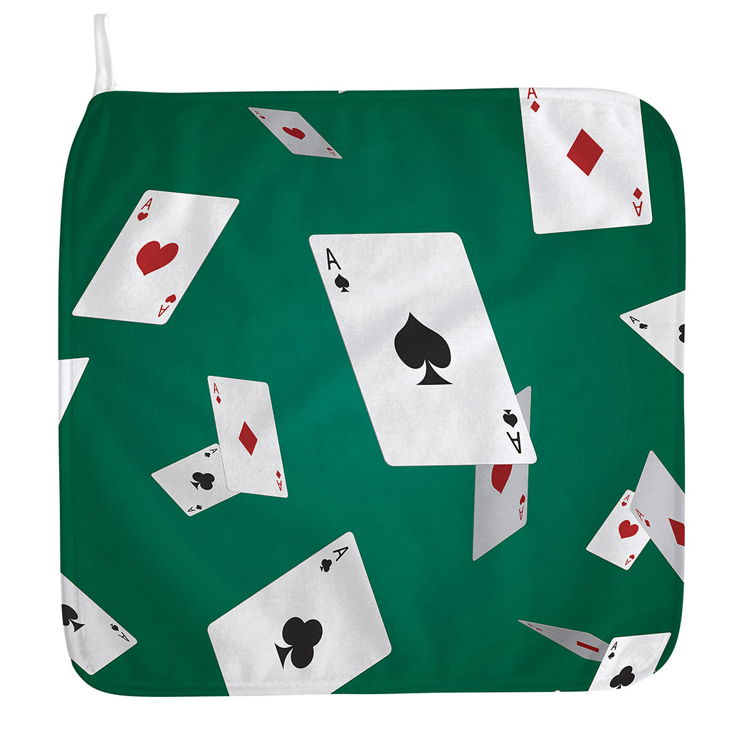 Falling Poker Cards Print Hand Towel