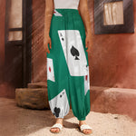 Falling Poker Cards Print Harem Pants
