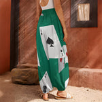 Falling Poker Cards Print Harem Pants