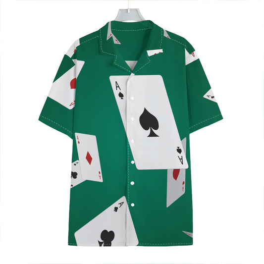 Falling Poker Cards Print Hawaiian Shirt