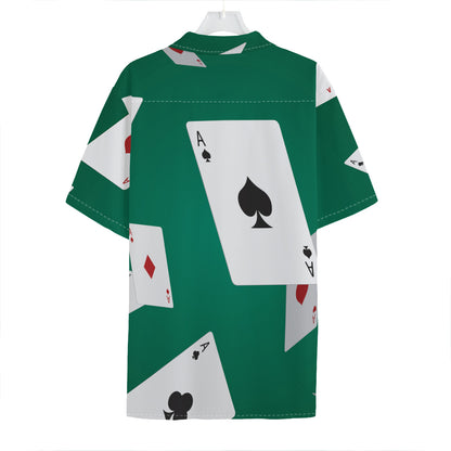 Falling Poker Cards Print Hawaiian Shirt