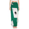 Falling Poker Cards Print High Slit Maxi Skirt