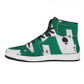 Falling Poker Cards Print High Top Leather Sneakers